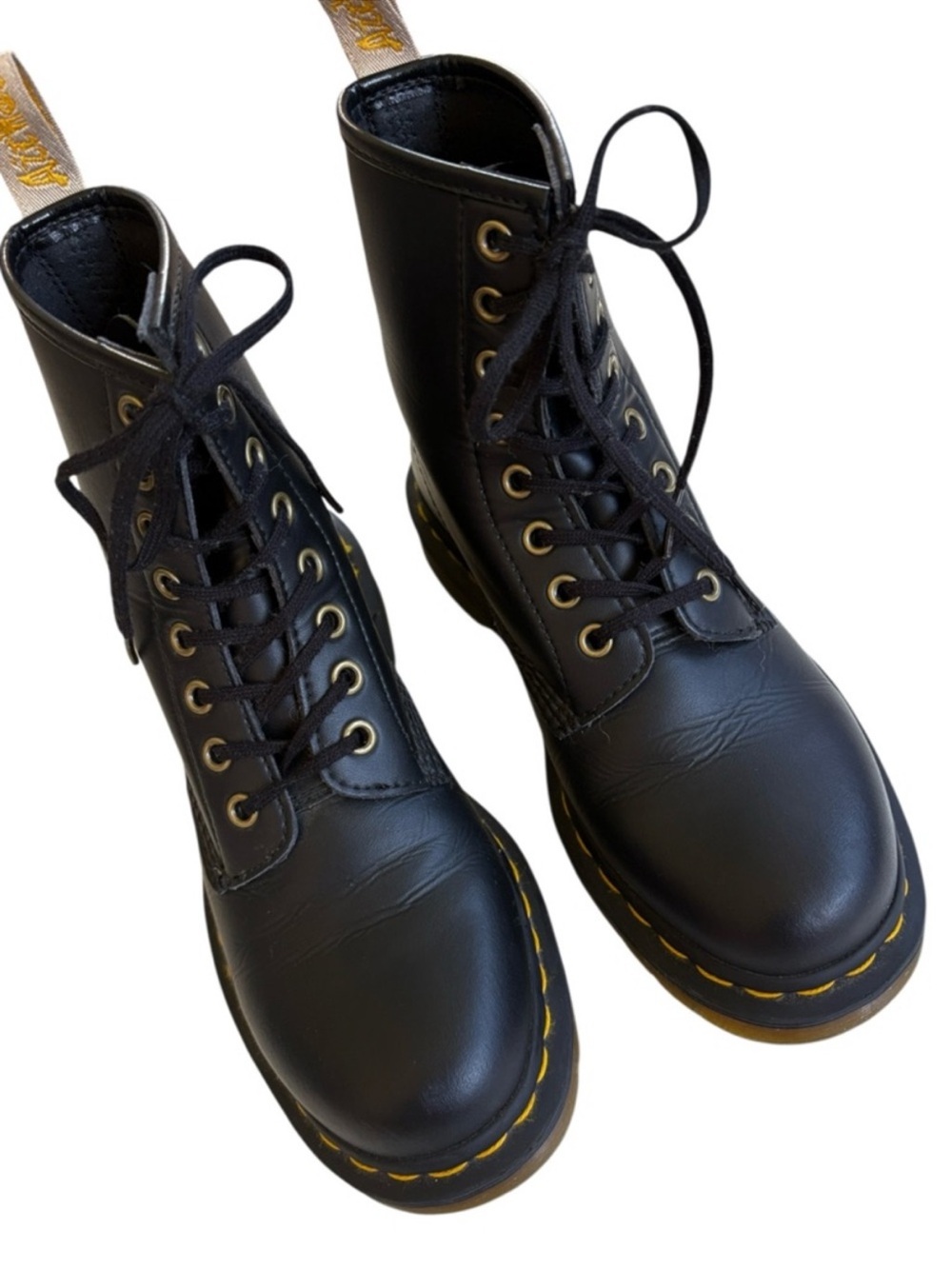 Dr. Martens Vegan 1460 Felix 8 Eye Lace Up Combat Boot Women’s Size 7 EUC - Picture 7 of 12